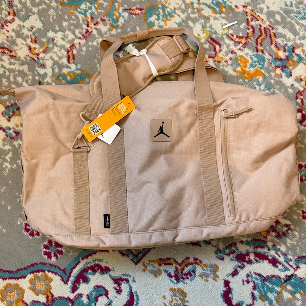 JORDAN Cordura Logo Beige Duffel Bag